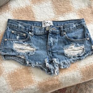 Distressed Denim Shorts